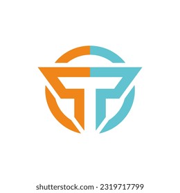 Round letter t logo vector image