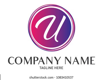 Round Letter U Logo Gradient Trendy Modern Template Design