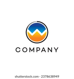 Round letter w circle  logo design ideas royalty free image template 