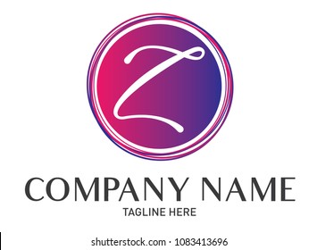 Round Letter Z Logo Gradient Trendy Modern Template Design