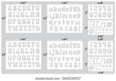 Round letters in cake mold and stencil designs