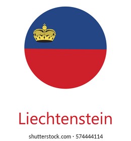 Round Liechtenstein flag vector icon isolated, Liechtenstein flag button