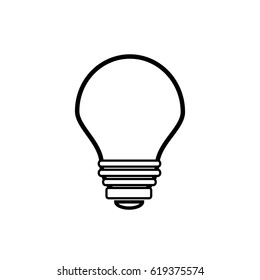 A round light bulb is drawn with a thick line