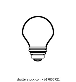 A round light bulb is drawn with a thick line