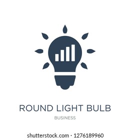 round light bulb icon vector on white background, round light bulb trendy filled icons from Business collection, round light bulb vector illustration