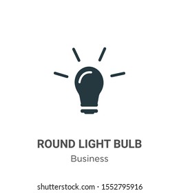 Round light bulb vector icon on white background. Flat vector round light bulb icon symbol sign from modern business collection for mobile concept and web apps design.