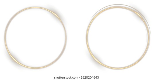 Fluxos de spin de luz redonda com ritmo cintilante dinâmico. Anel de poeira celeste brilha com brilho dourado sonhador. Curvas brilhantes em espiral elegante de brilho. Rastreamento da chama dourada sugere velocidade, luz