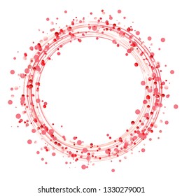 round lightning with dots and sparkle effects colored red on white background