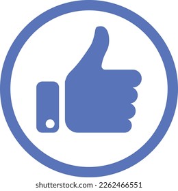 Round like icon. Thumb up internet symbol