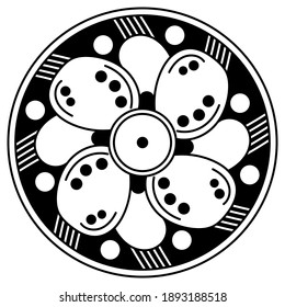 Round Line Art Mandala, vector