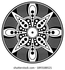 Round Line Art Mandala, vector