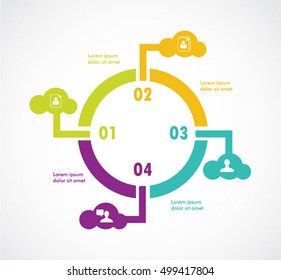 Round line bar of chart infographics elements for business template design.