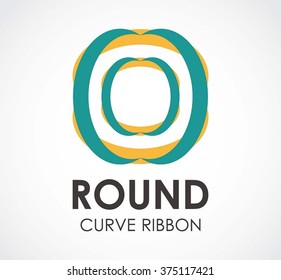 Round line of curve motion abstract vector and logo design or template ribbon group business icon of company identity symbol concept