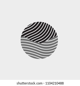 round line logo vector design template icon