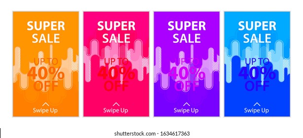 Round Line Modern Design Template for Big Sales. Mobile Banners For Promotion And Sales. Up to 40% discount.