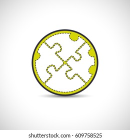Round line puzzle sign