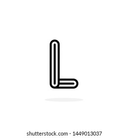 Round Line Vector Logo Letter L. L Black and White Lines Letter Design Vector