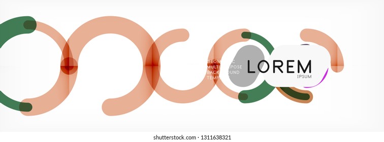 Round linear circle shapes background vector illustration