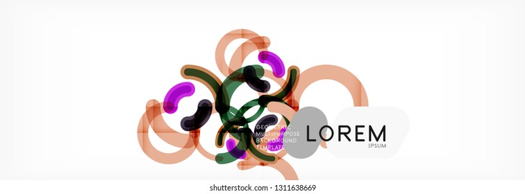 Redondear formas de círculo lineal de fondo ilustración vectorial