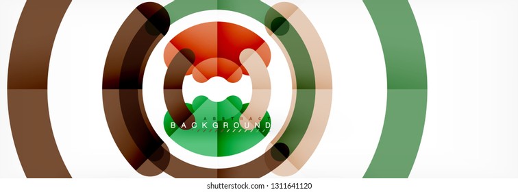 Round linear circle shapes background vector illustration