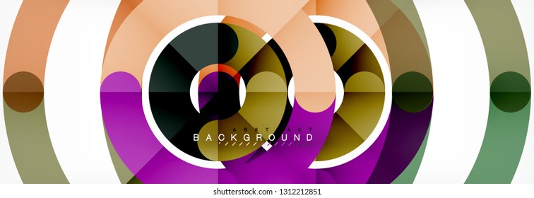 Round linear circle shapes background vector illustration