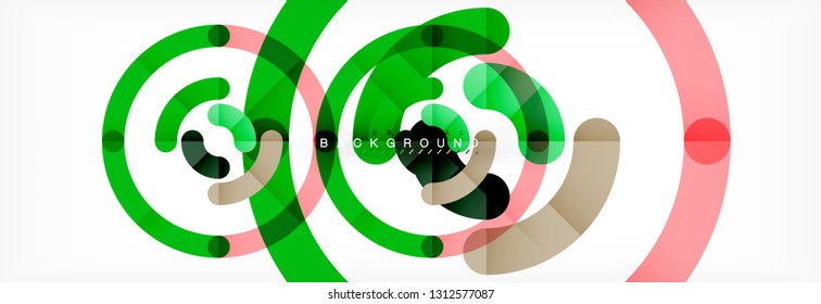 Ilustração redonda de vetor de fundo de formas de círculo linear