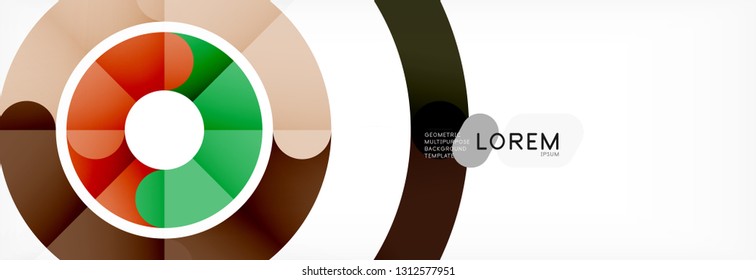 Round linear circle shapes background vector illustration