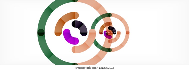 Round linear circle shapes background vector illustration