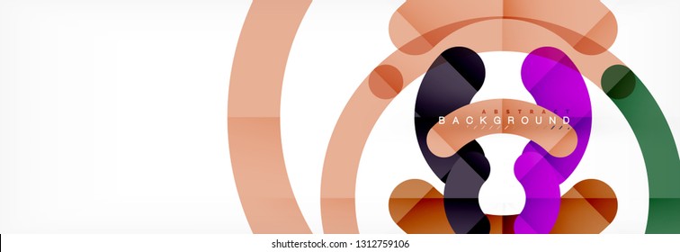 Round linear circle shapes background vector illustration