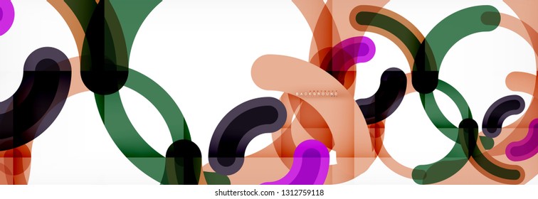 Round linear circle shapes background vector illustration