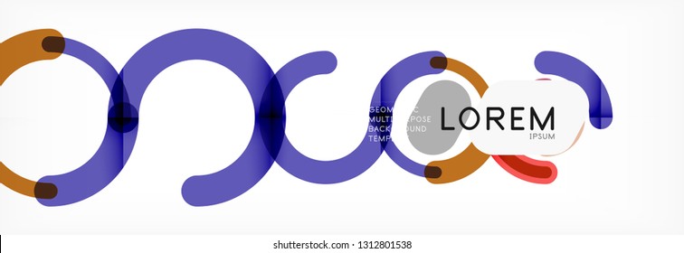 Round linear circle shapes background vector illustration