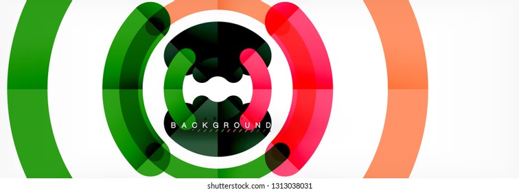 Round linear circle shapes background vector illustration