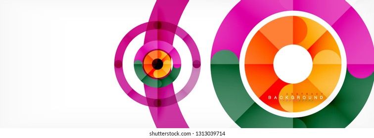 Round linear circle shapes background vector illustration
