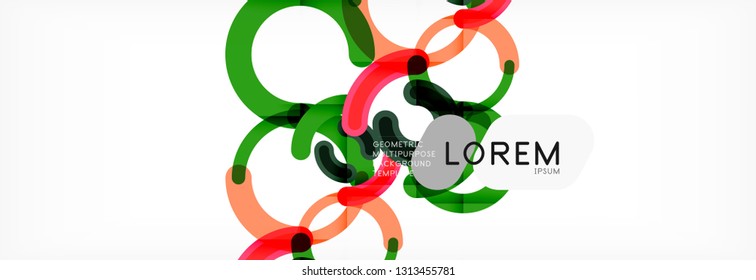 Round linear circle shapes background vector illustration