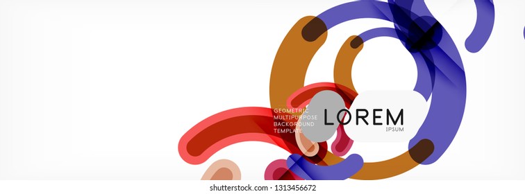 Round linear circle shapes background vector illustration
