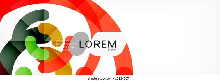 Round linear circle shapes background vector illustration
