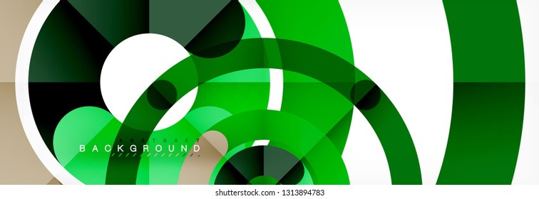 Round linear circle shapes background vector illustration