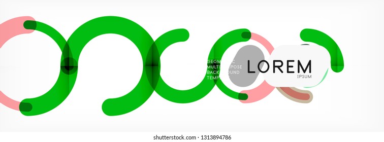 Round linear circle shapes background vector illustration