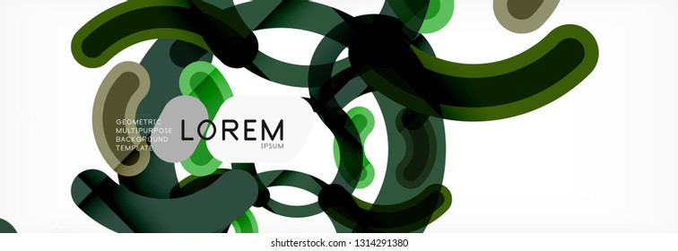 Round linear circle shapes background vector illustration