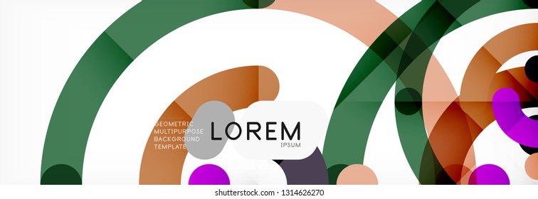 Round linear circle shapes background vector illustration