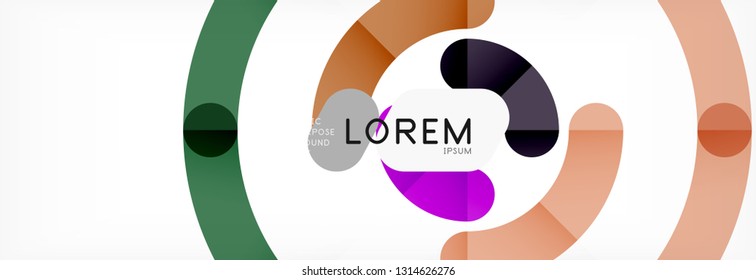 Round linear circle shapes background vector illustration