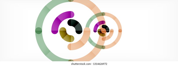 Round linear circle shapes background vector illustration