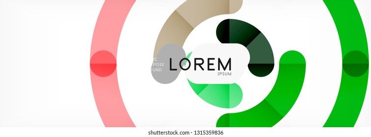 Round linear circle shapes background vector illustration