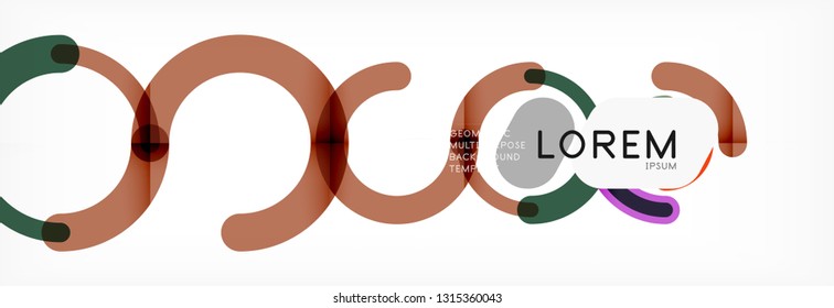 Round linear circle shapes background vector illustration
