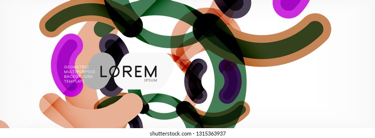 Round linear circle shapes background vector illustration
