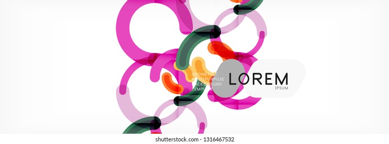 Round linear circle shapes background vector illustration