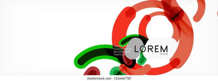 Round linear circle shapes background vector illustration