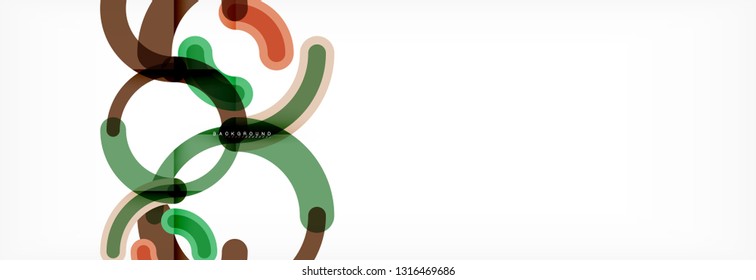 Round linear circle shapes background vector illustration