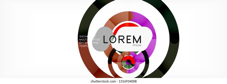 Round linear circle shapes background vector illustration