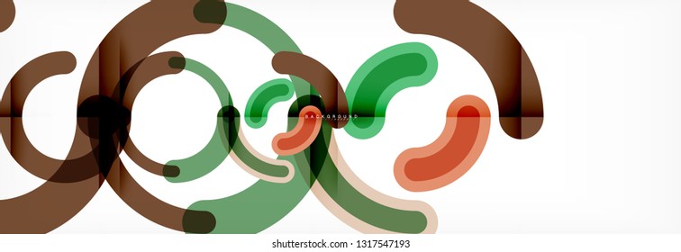Round linear circle shapes background vector illustration